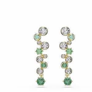 Swarovski Gema Crystal Drop Earrings Gold-Tone Green and Clear